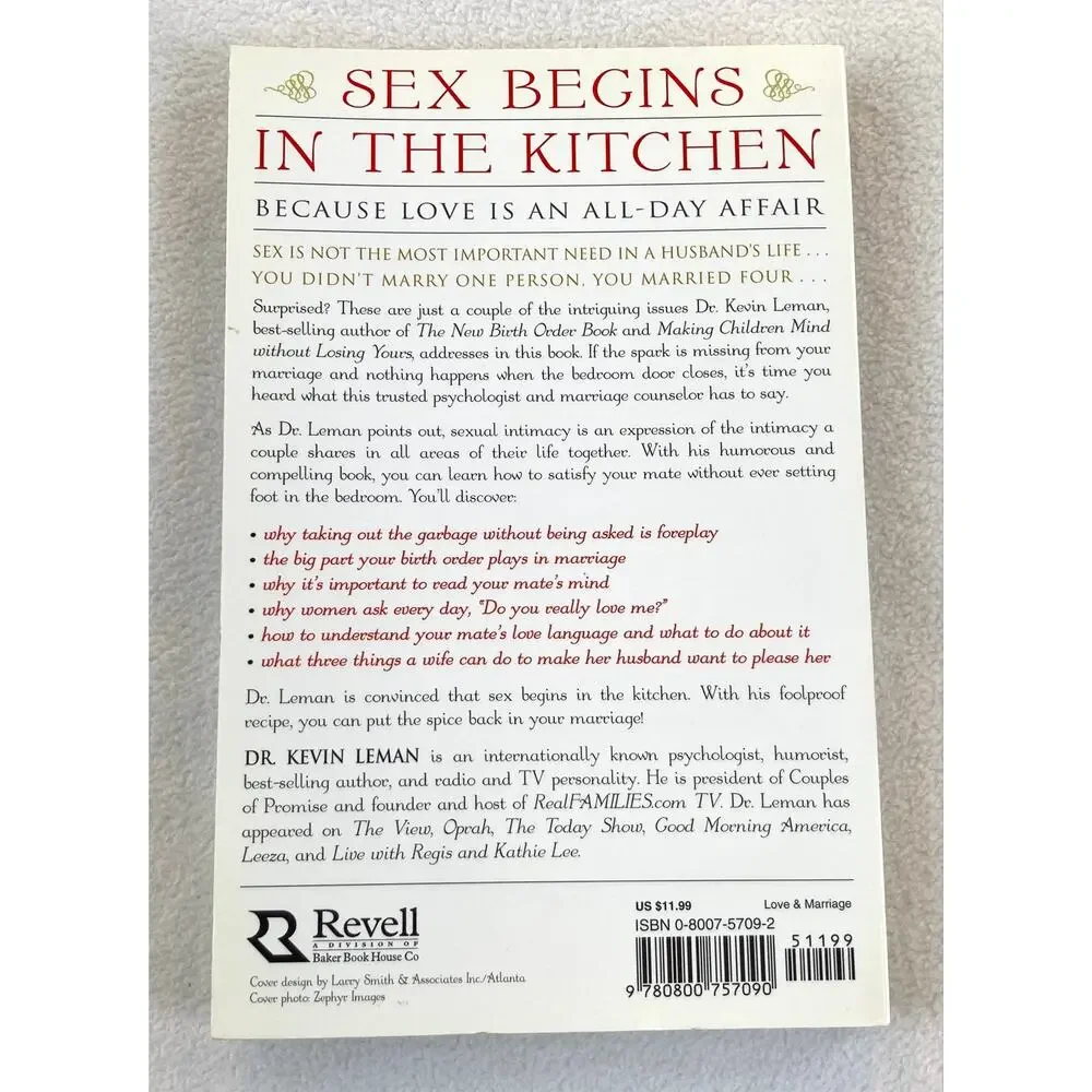 Sex Begins in the Kitchen Dr Leman Marriage Advice Paperback ISBN 0800757092